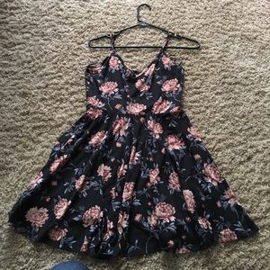 Navy blue floral dress